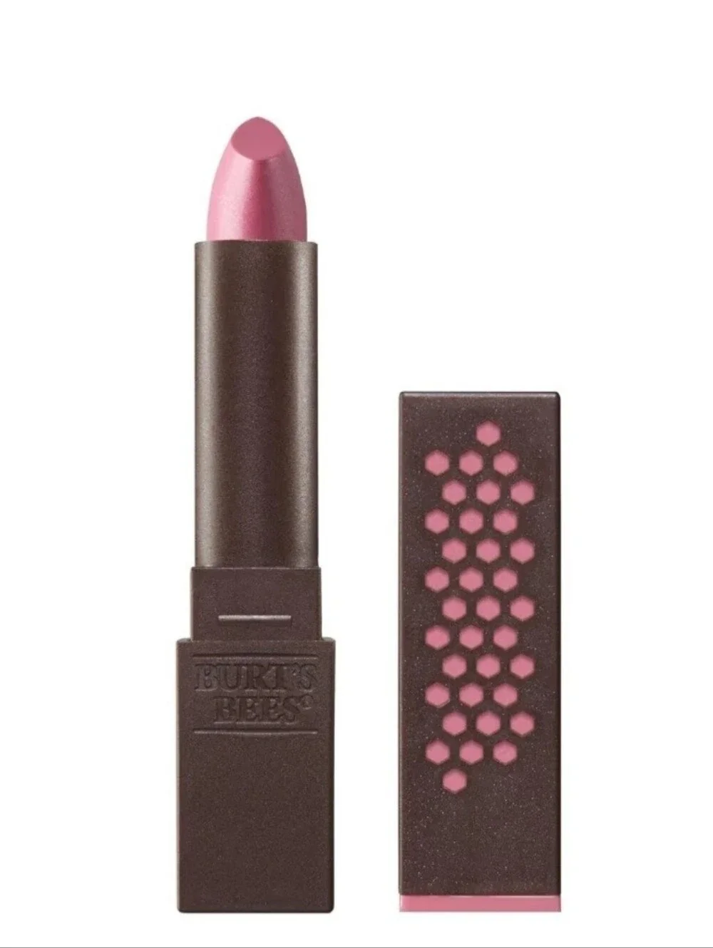 ☆NEW☆LOT OF 3☆Burt's Bees 100% Natural Glossy Lipstick, 516 ROSE FALLS, 3 Tubes